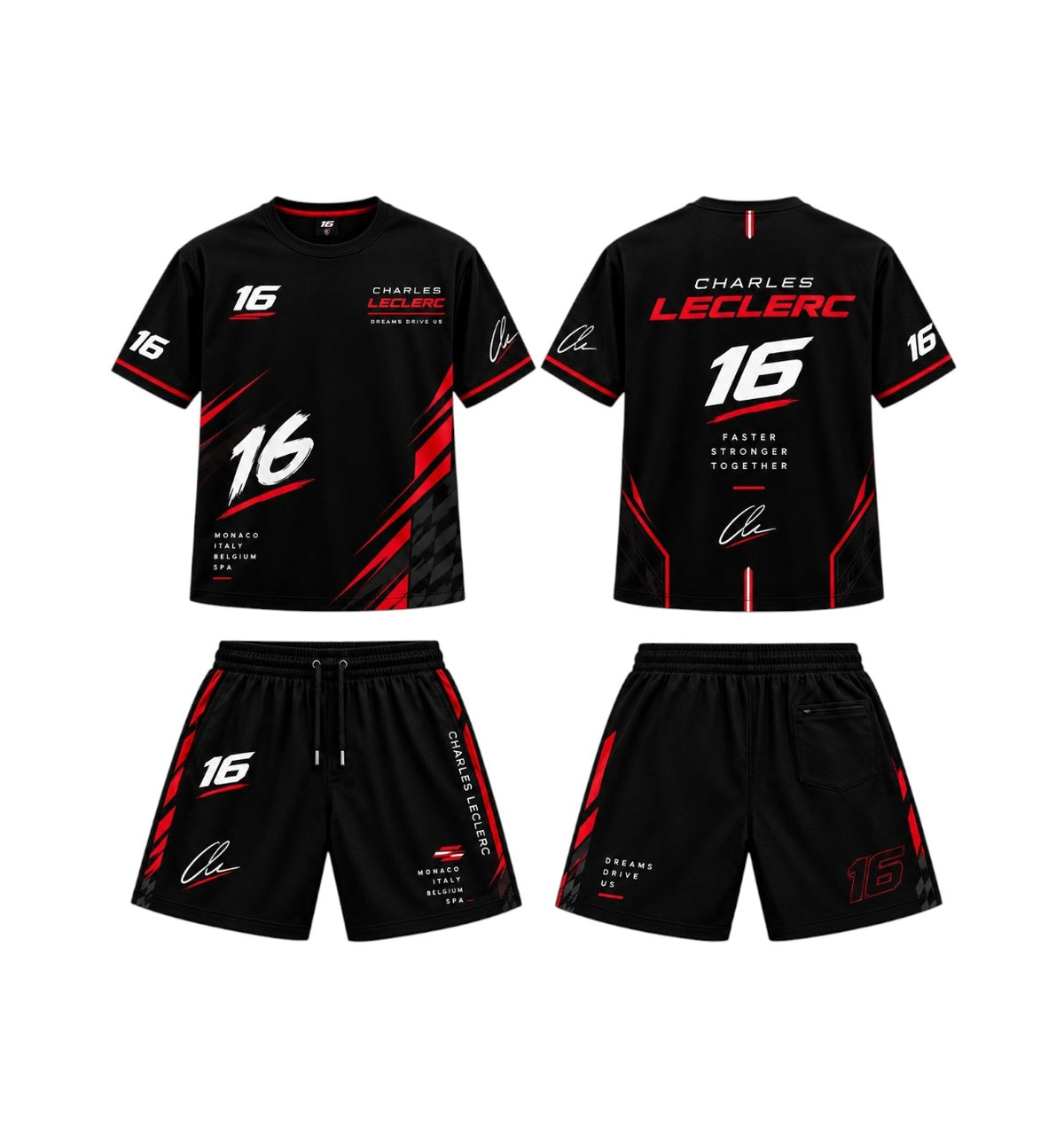 Charles Leclerc Red Shirts And Shorts
